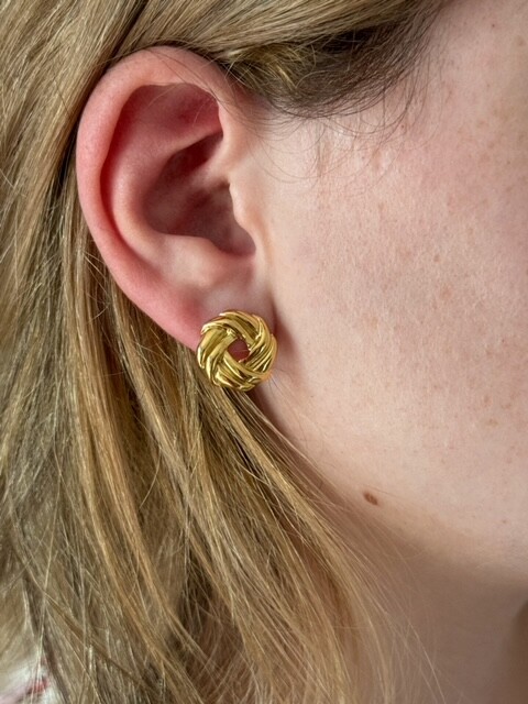 Boucles d'oreilles cercle tressé – Image 2