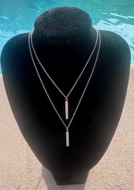 Collier barre zirconium – Image 2