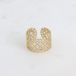 Bague large ajourée en acier inoxydable