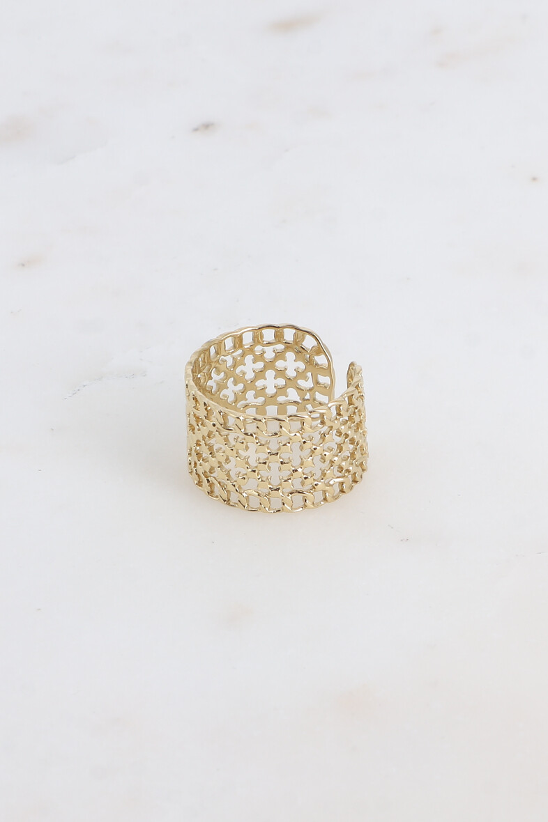 Bague large ajourée en acier inoxydable – Image 3