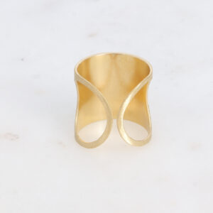 Bague large effet brossé